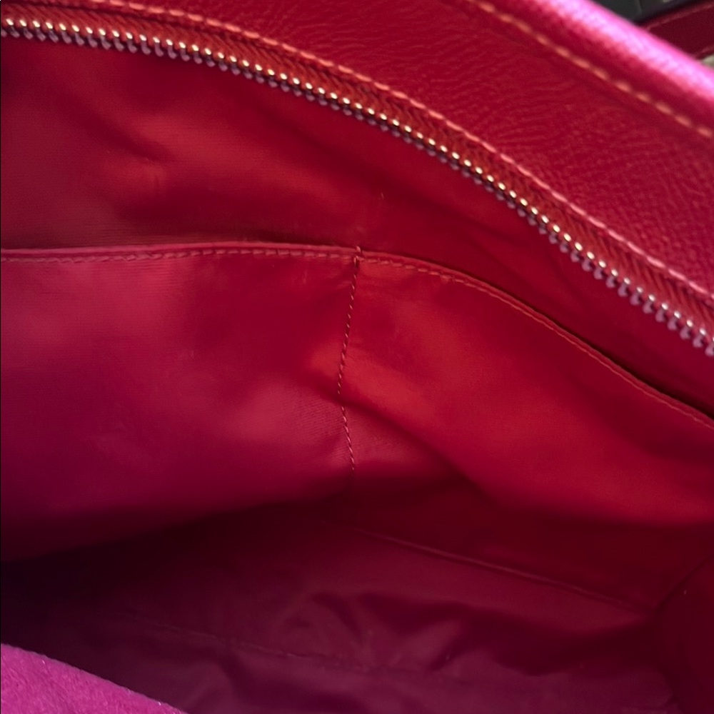 Coach Pink Berry Leather Tote with Gold Emblem - Picture 9 of 12